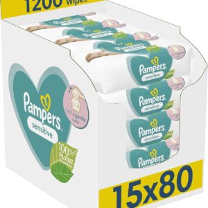 Pampers Sensitive Baby Wipes, 1200 Count (15 x 80)