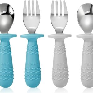 Panda Ear 4 Set Baby Toddler Silicone Stainless Steel Utensil