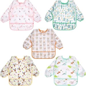 bibs with sleeves, double layer long sleeve waterproof bibs